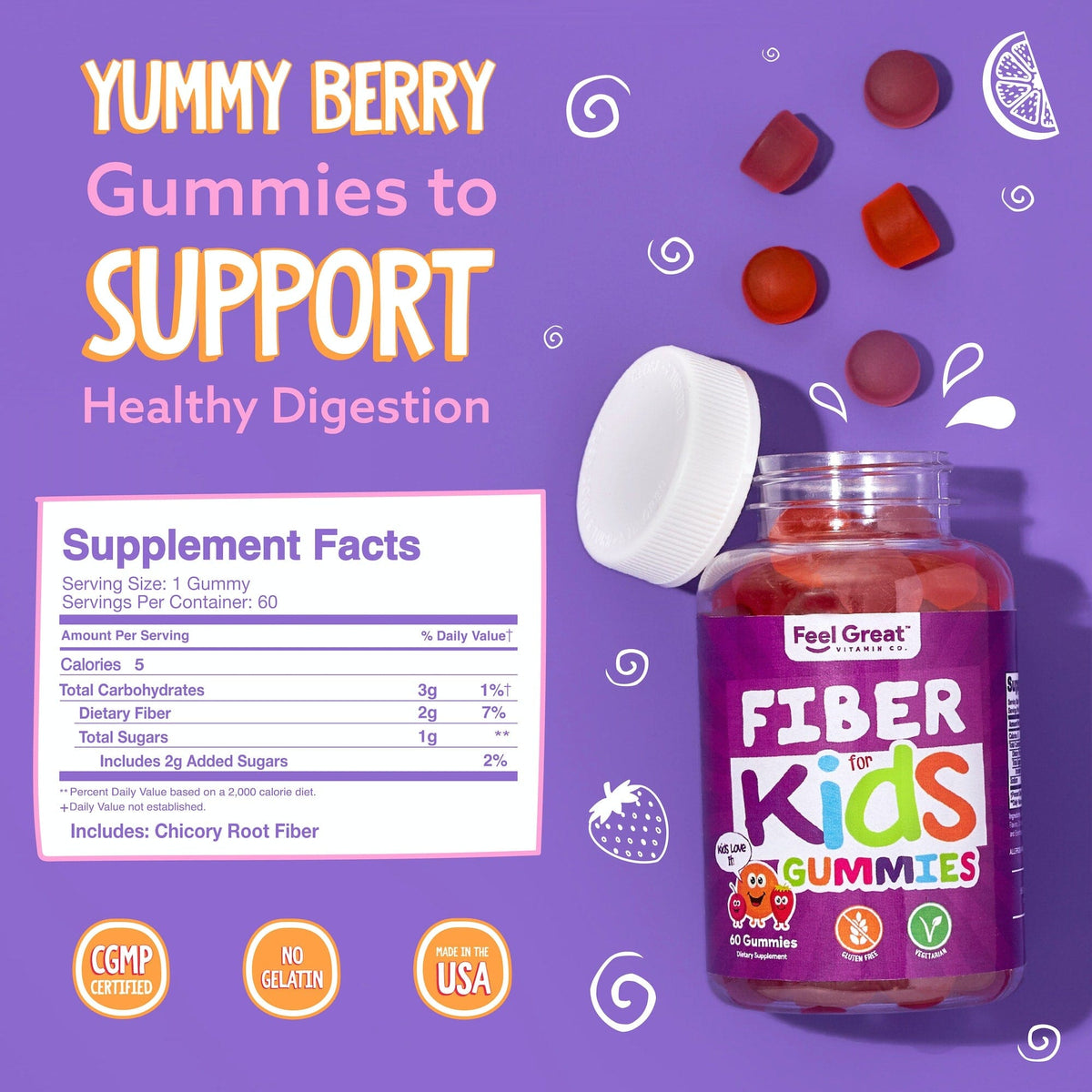 Kids Prebiotic Fiber Gummies – The Feel Great Vitamin Company