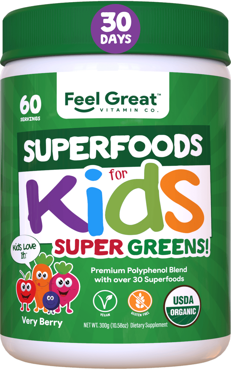 Kids Organic Superfood Greens with Protein Shake – Feel Great 365, LLC