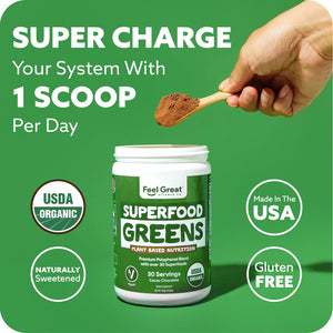 Superfood Greens - Chocolate - Blended Vitamin & Mineral Powder Superfoods feelgreat365 