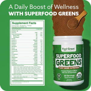 Superfood Greens - Chocolate - Blended Vitamin & Mineral Powder Superfoods feelgreat365 