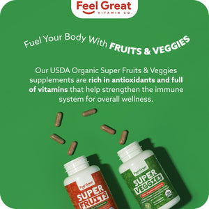 USDA Organic Fruit and Vegetable Capsules Superfoods feelgreat365 