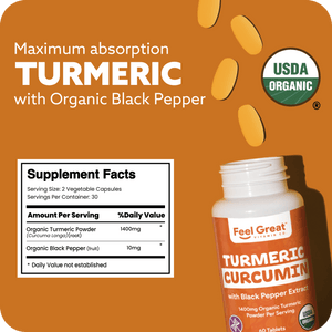 Organic Turmeric Curcumin with BioPerine Tablets OnDemand 