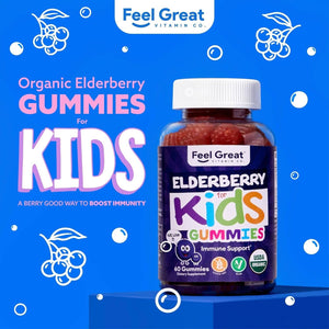 USDA Organic Kids Elderberry Gummies - 60 Count Kids Feel Great 365, LLC 