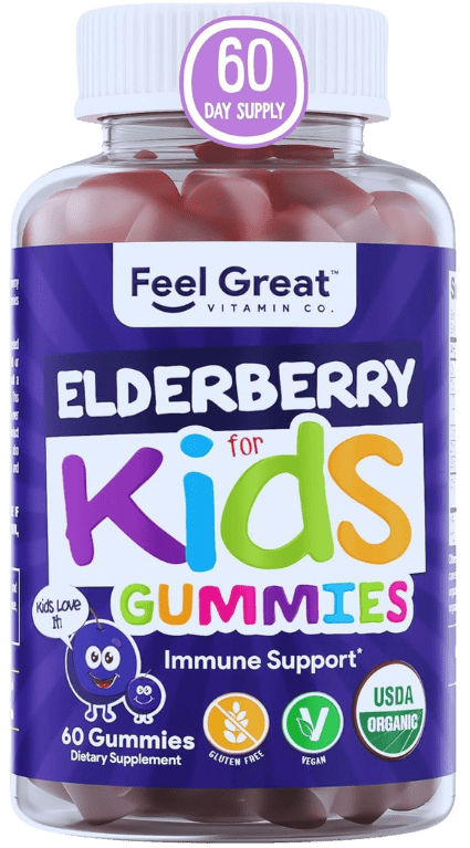 USDA Organic Kids Elderberry Gummies - 60 Count