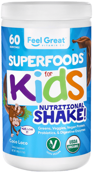 Kids Organic Superfood Greens with Protein Shake Superfoods feelgreat365 