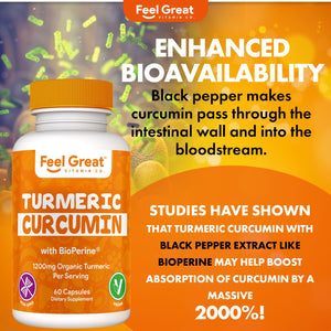 Organic Turmeric Curcumin with Bioperie Tablets feelgreat365 