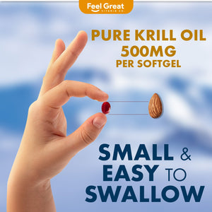 Super Krill Oil - Omega 3 6 9 - 500mg per Softgel EFA feelgreat365 