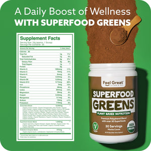 USDA Organic Superfood Greens - Mocha Superfoods feelgreat365 